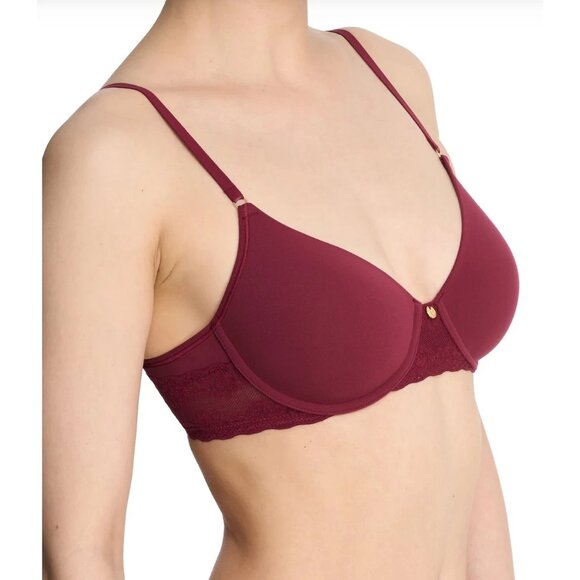 🆕NATORI Bliss Full Underwire T-Shirt Bra 34DD Dark Cherry #721154 - Picture 3 of 9